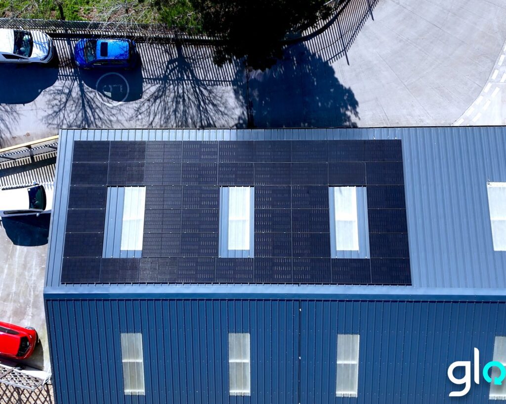 solar panels on farm building